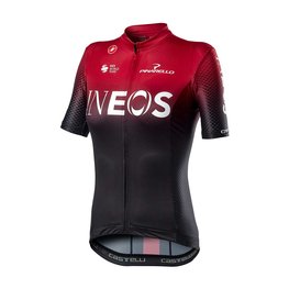CASTELLI Cycling short sleeve jersey - INEOS 2020 LADY - black/red