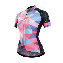 MONTON Cycling short sleeve jersey - BREEZE LADY - pink/light blue