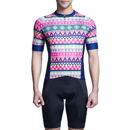 MONTON Cycling short sleeve jersey - BOHEMIAN RIDER  - blue/pink