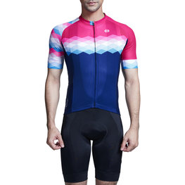 MONTON Cycling short sleeve jersey - CHEER - pink/blue