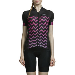 MONTON Cycling short sleeve jersey - SECRET RHYME LADY - pink/black