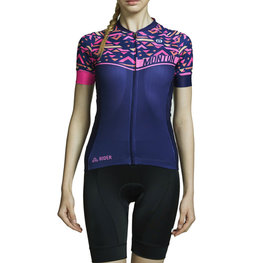 MONTON Cycling short sleeve jersey - PINK WAVE LADY - pink/blue