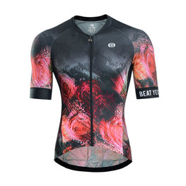 MONTON Cycling short sleeve jersey - NIGHT FLOWERS - black/pink