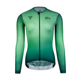 MONTON Cycling summer long sleeve jersey - EARTH LADY SUMER - green