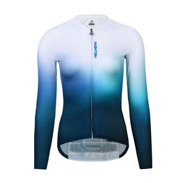 MONTON Cycling summer long sleeve jersey - TWILIGHT LADY SUMMER - white/blue