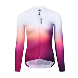 MONTON Cycling summer long sleeve jersey - TWILIGHT LADY SUMMER - white/red