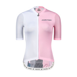 MONTON Cycling short sleeve jersey - BACK SHADOW LADY - white/pink