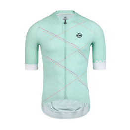 MONTON Cycling short sleeve jersey - CHECKER - light blue