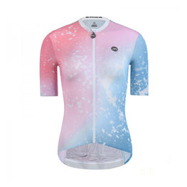 MONTON Cycling short sleeve jersey - SNOWFALL LADY - pink/light blue
