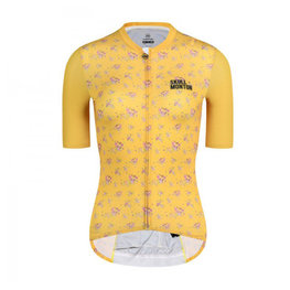 MONTON Cycling short sleeve jersey - PURPLEFLORAL YELLOW - yellow