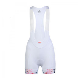 MONTON Cycling bib shorts - INKFLOWER LADY - white