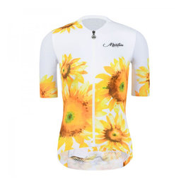 MONTON Cycling short sleeve jersey - SUNFLOWER LADY - white/yellow