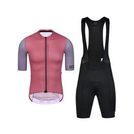 MONTON Cycling short sleeve jersey and shorts - CHECHEN - red/black