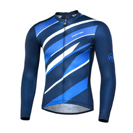 MONTON Cycling summer long sleeve jersey - FERNWAR SUMMER - black/blue