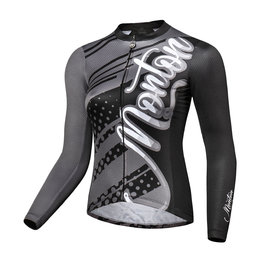 MONTON Cycling summer long sleeve jersey - FERNYARN LADY SUMMER - black/grey