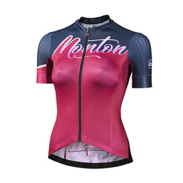 MONTON Cycling short sleeve jersey - BOUDARY LADY - red/purple