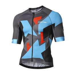 MONTON Cycling short sleeve jersey - CINDER - grey/blue/red