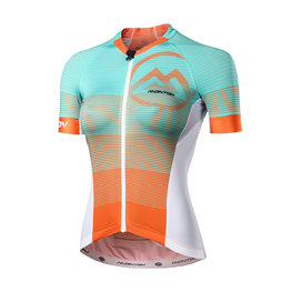 MONTON Cycling short sleeve jersey - ALANYA LADY - green/orange/white