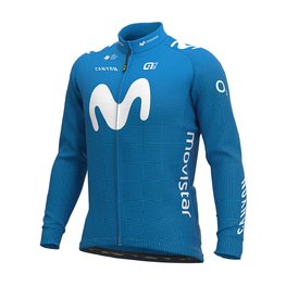 ALÉ Cycling winter long sleeve jersey - MOVISTAR 2020 WINTER - light blue