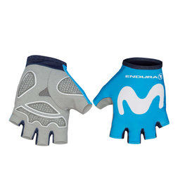 Cycling fingerless gloves - MOVISTAR 2019 - white/light blue
