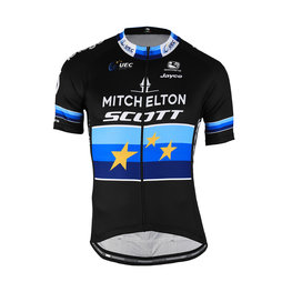 GIORDANA Cycling short sleeve jersey - MITCHELTON-SCOTT '19 - black/blue