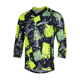 NALINI Cycling summer long sleeve jersey - AIS HILL MTB - black/yellow