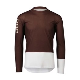 POC Cycling summer long sleeve jersey - MTB PURE - brown/white
