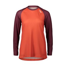 POC Cycling summer long sleeve jersey - MTB PURE LADY - bordeaux/orange