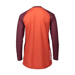 POC Cycling summer long sleeve jersey - MTB PURE LADY - bordeaux/orange