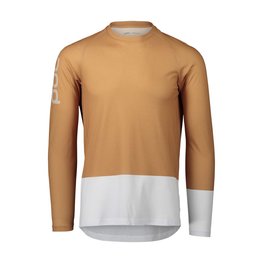 POC Cycling summer long sleeve jersey - MTB PURE - white/brown