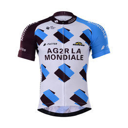 Cycling short sleeve jersey - AG2R 2017 - white/light blue/black