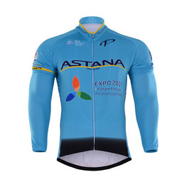 Cycling winter long sleeve jersey - ASTANA 2017 WINTER - light blue