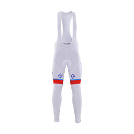 Cycling long bib trousers - FDJ 2017 WINTER - white