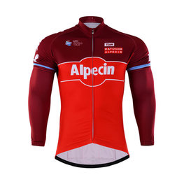 Cycling winter long sleeve jersey - KATUSHA 2017 WINTER - bordeaux/red
