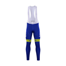 Cycling long bib trousers - LAMPRE 2017 WINTER - blue