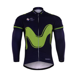 BONAVELO Cycling winter long sleeve jersey - MOVISTAR 2017 WINTER - green/blue