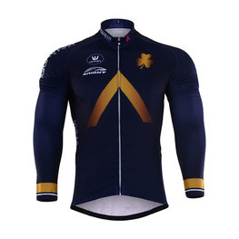 Cycling winter long sleeve jersey - AQUA BLUE 2017 WNT - gold/blue