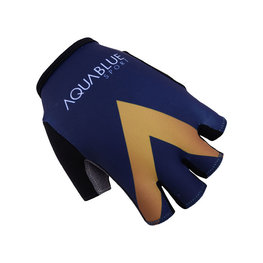 Cycling fingerless gloves - AQUA BLUE 2017 - gold/blue