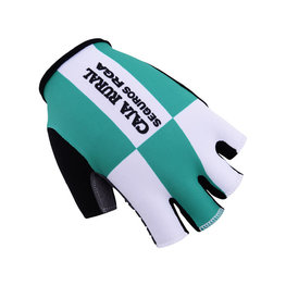 Cycling fingerless gloves - CAJA RURAL 2017 - white/turquoise