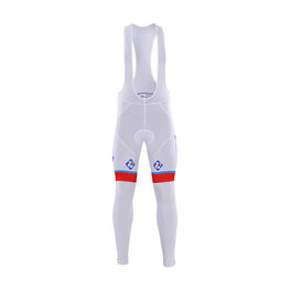 BONAVELO Cycling long bib trousers - FDJ 2017 SUMMER - white/red