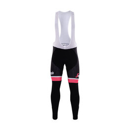 Cycling long bib trousers - TREK ROSE SUMMER - black/pink