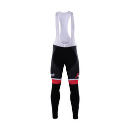 Cycling long bib trousers - TREK 2017 WINTER - black/red