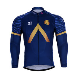 Cycling winter long sleeve jersey - AQUA BLUE 2018 WNT - blue/gold