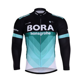 Cycling winter long sleeve jersey - BORA 2018 WINTER - black/green