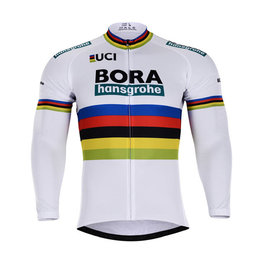 Cycling winter long sleeve jersey - BORA UCI 2018 WINTER - white/multicolour