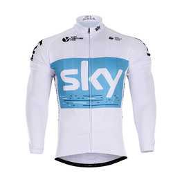 Cycling winter long sleeve jersey - SKY 2018 WINTER - white/light blue