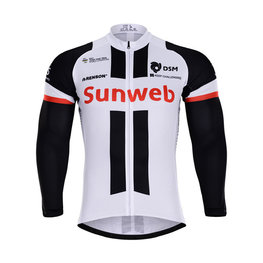 Cycling winter long sleeve jersey - SUNWEB 2018 WINTER - white/black