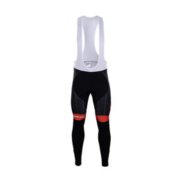 Cycling long bib trousers - TREK 2018 WINTER - red/black