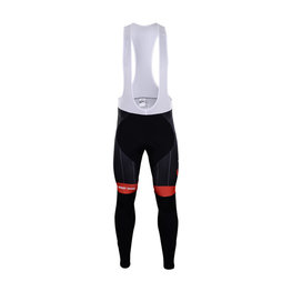 Cycling long bib trousers - TREK 2018 SUMMER - black/red
