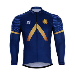 Cycling summer long sleeve jersey - AQUA BLUE 2018 SMR - blue/gold